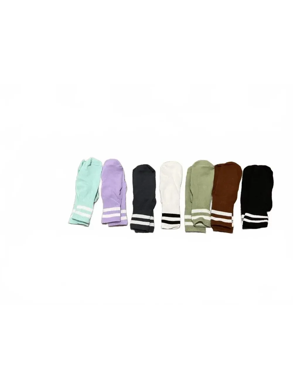 Set of 8 Colorful Cotton Crew Socks with Stripes